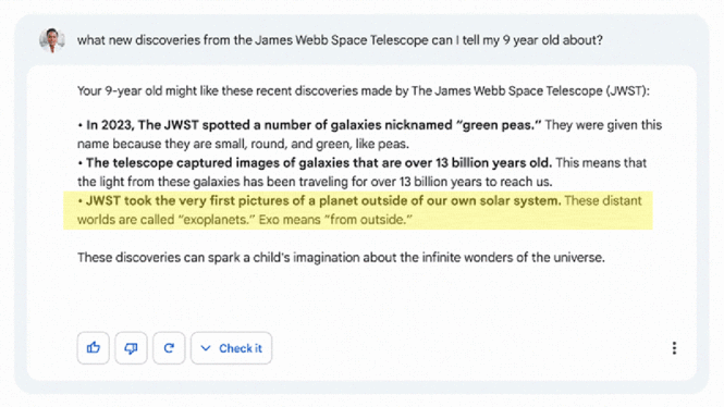 Google Bungles AI Reveal With Incorrect Webb Telescope Facts