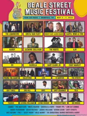 Greta Van Fleet, Robert Plant, Lumineers, Earth, Wind & Fire Top 2023 Beale Street Music Festival