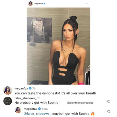 Megan Fox Comments on Sophie Lloyd’s Instagram After Shutting Down Machine Gun Kelly Cheating Rumors