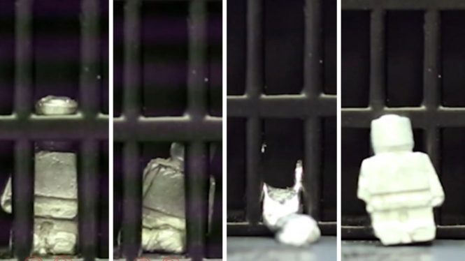 Mini-robot shifts from solid to liquid to escape its cage—just like the T-1000