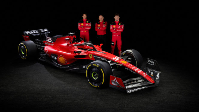 ‘So much passion’ as Ferrari F1 drivers take Valentine’s Day laps in new SF-23