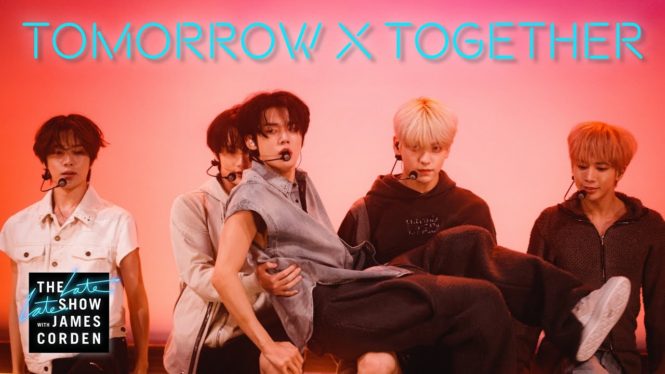 TOMORROW X TOGETHER Perform ‘Sugar Rush Ride’ For a Screaming ‘Late Late Show’ Studio