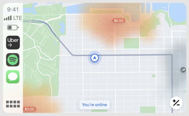 Uber is integrating its driver app with Apple CarPlay
