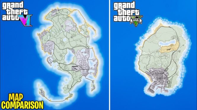 How GTA 6’s Leaked Vice City Map Size Compares To GTA 5’s Los Santos