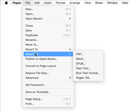 How to convert Apple Pages to PDF