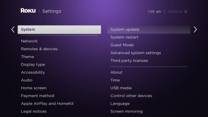 How to update your Roku device software