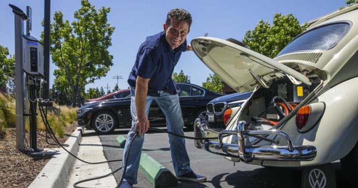 Meet some of the ‘hot rodders’ making classic gas-powered cars run on electricity