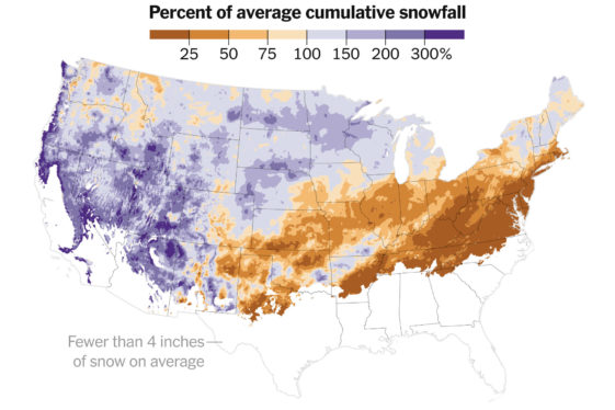 Why the West Got Buried in Snow, While the East Got Little