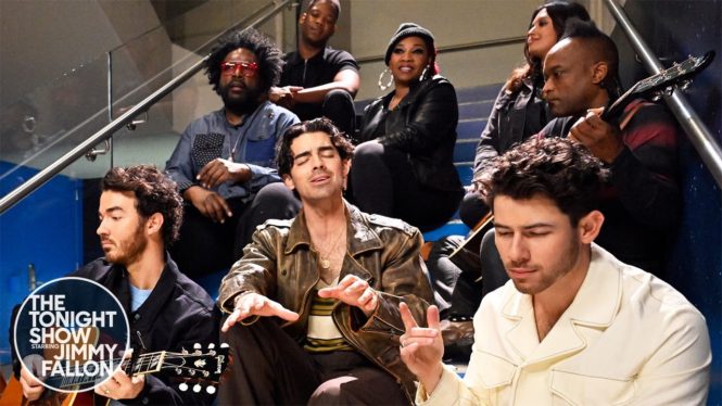 Jonas Brothers Perform ‘Waffle House’ in a Stairwell for ‘Tonight Show’ New Musical Segment