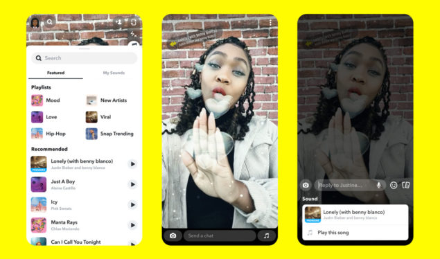Snap signs new music licensing deals to expand its Sounds library