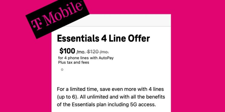 T-Mobile Four Lines For $100 Offer: Is The Essentials Plan Worth It?