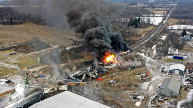 Tracking the Chemicals in the East Palestine, Ohio, Train Derailment and Fire