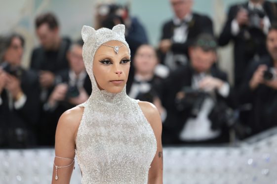 Doja Cat Attends 2023 Met Gala Dressed as Karl Lagerfeld’s Cat