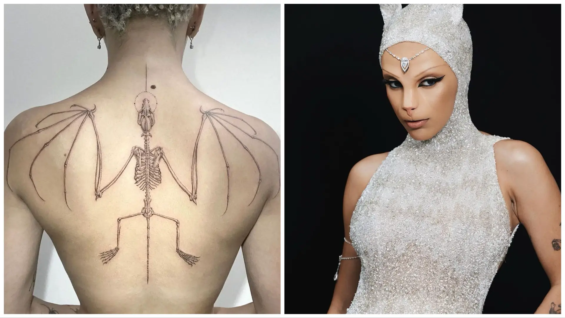 Doja Cat Covers Her Back With a Hardcore Bat Skeleton Tattoo: See the Photos