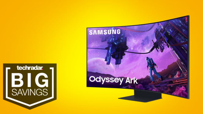 Samsung’s futuristic rotating 55-inch 4K gaming monitor is $1,000 off