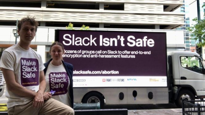 ‘Slack Isn’t Safe:’ Abortion Groups Protest Slack HQ for Beefed Up Encryption