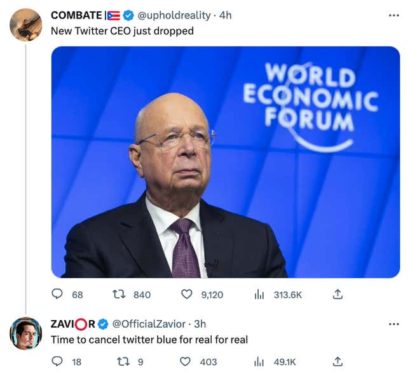Twitter Conspiracy Bozos Are Freaking Out Over Elon’s WEF-Friendly CEO Pick