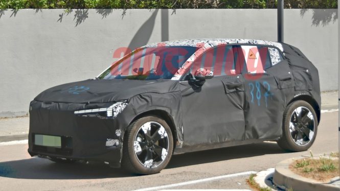 Volvo EX30 spied looking cute with pixel lighting