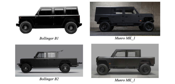 Bollinger Motors sues Munro Vehicles over MK_1 design