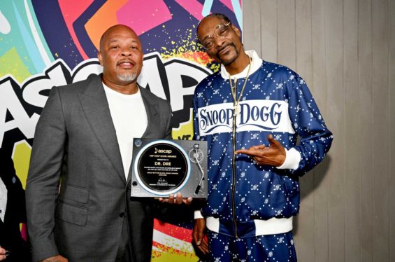 Dr. Dre Receives Hip-Hop Icon Award From Snoop Dogg at ASCAP’s 2023 Rhythm & Soul Music Awards