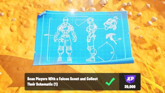 Fortnite: How To Scan Players With A Falcon Scout And Collect Their Schematic