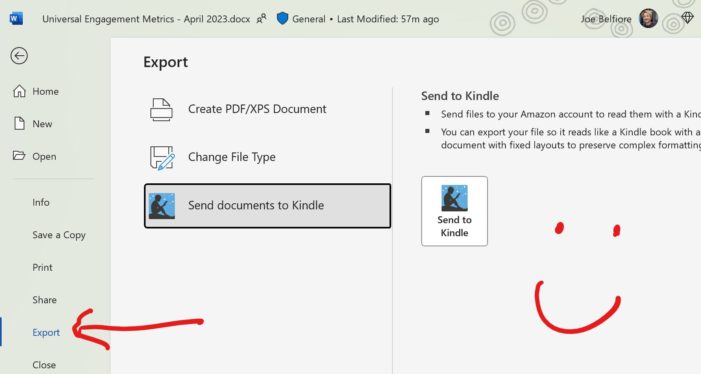 How to export a Word document to Kindle