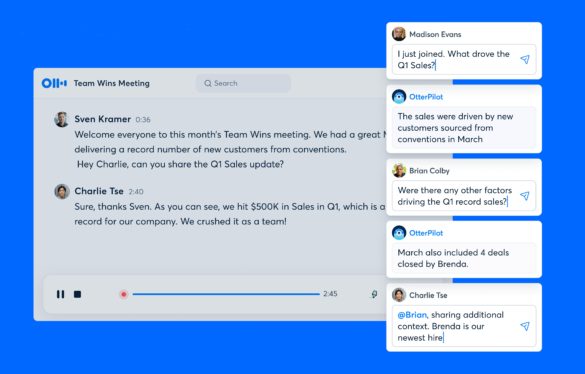 Otter is introducing a meeting-oriented AI chatbot