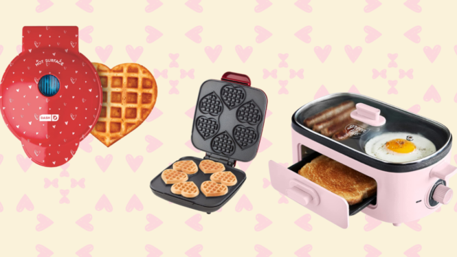 Score a sweet deal on kitchen essentials, including a Dash heart-shaped waffle maker perfect for Valentine’s Day