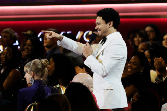 Trevor Noah Helps Adele Meet Dwayne Johnson at the 2023 Grammys