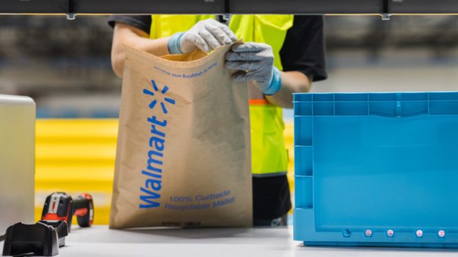 Walmart to drop plastic mailers, let customers bring their own bags to order pickup