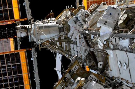 With a ‘wiggle and nudge,’ spacewalking astronauts install stubborn array mount outside space station