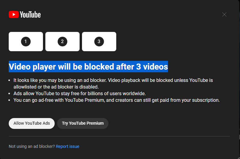 YouTube limits ad blocker usage in new test