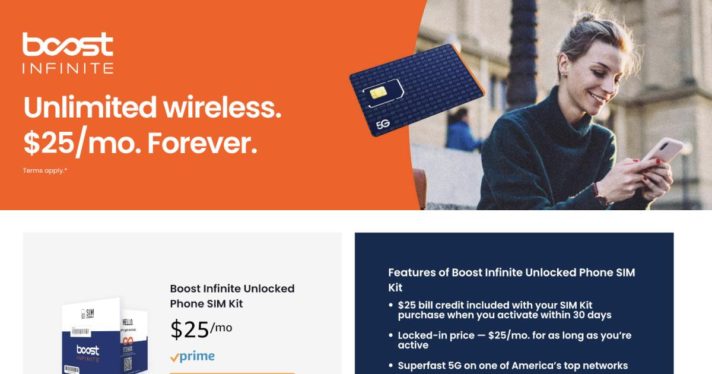 Amazon Prime members can now get pre-approved for new Boost Infinite plans