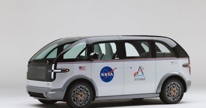 Canoo made a cute trio of EVs to carry NASA’s Artemis 2 astronauts to the SLS