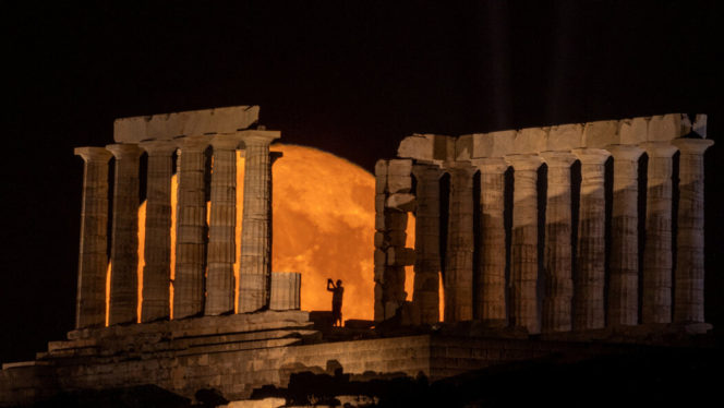 July Supermoon Casts Amber Glow Across the Globe