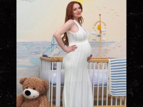 Lindsay Lohan Shows Off Beachy Nursery & Growing Baby Bump in New Photos
