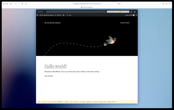WordPress Playground lets you run WordPress entirely in your browser