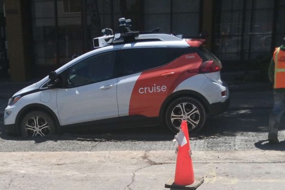 An autonomous car in San Francisco got stuck in wet concrete