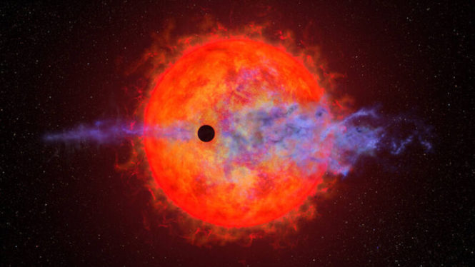 An exoplanet is getting vaporized but is trying to hide it
