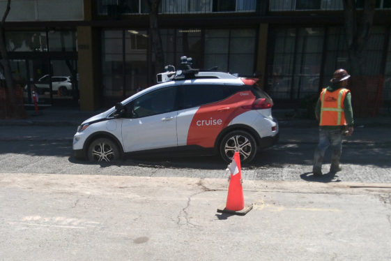 Driverless Car Gets Stuck in Wet Concrete in San Francisco