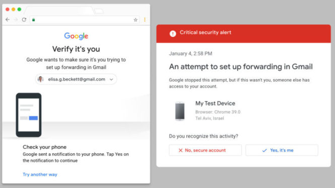 Gmail will lock important settings behind a pop-up 2FA challenge