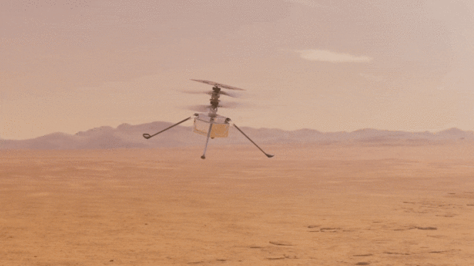 NASA’s Mars helicopter glimpses Perseverance rover from the sky
