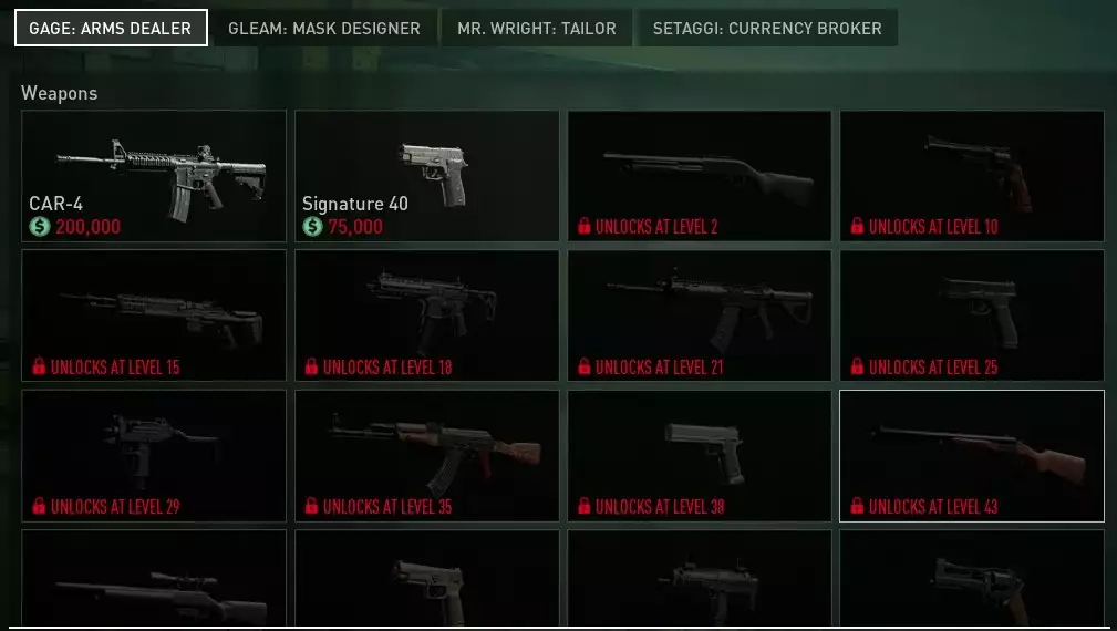 All weapons in Payday 3 and how to unlock them