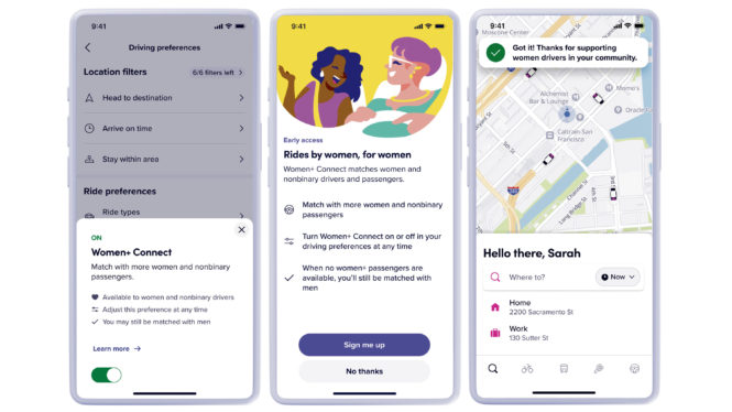 Lyft aims to match women and nonbinary riders and drivers with each other more often