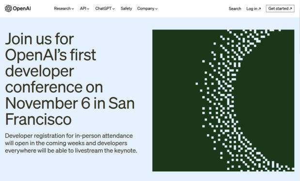 OpenAI to host its first developer conference on November 6 in San Francisco