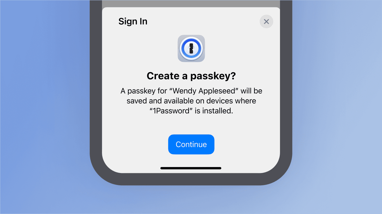 Passkey support is finally available in 1Password