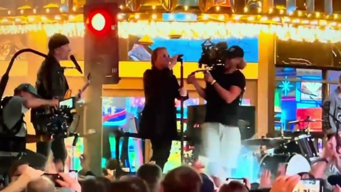 U2 Debuts New Song ‘Atomic City’ During Music Video Shoot in Las Vegas