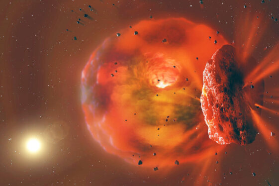 1st evidence of giant exoplanet collision afterglow explains unusual eclipse