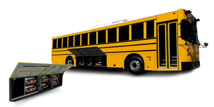 A giant battery gives this new school bus a 300-mile range