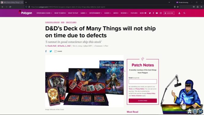 D&D’s Deck of Many Things Delayed Due to Defects